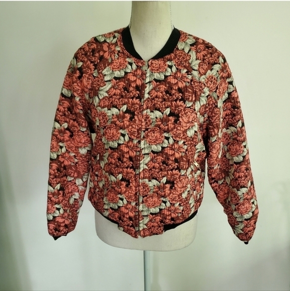 Sandro "Evora" Floral Jacquard Bomber Jacket - Picture 2 of 11